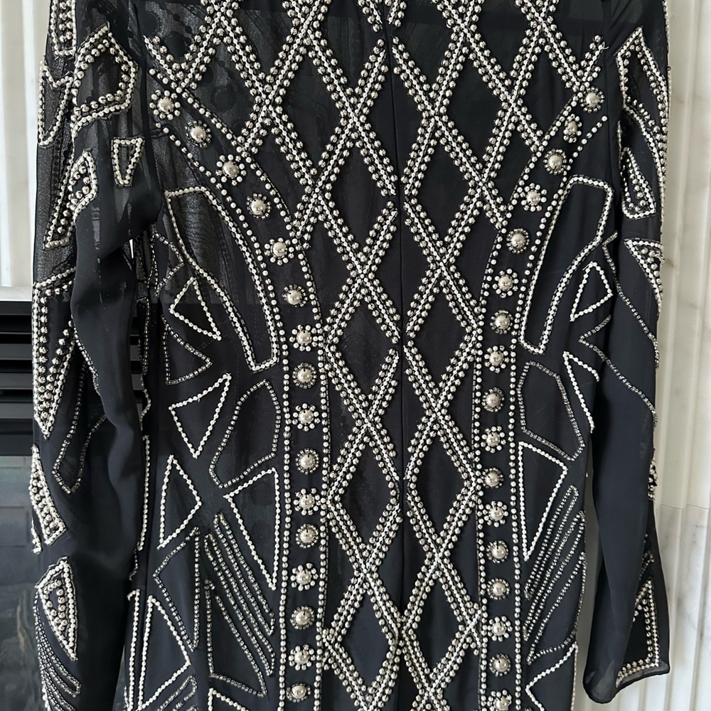 Needle and thread hand beaded sheer long sleeve dress. Amazing size 6